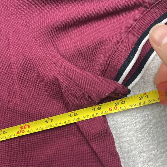 Michael Kors Polo Shirt Burgundy Red Short Sleeve Casual Rugby Mens Sz L Preppy - Picture 8 of 11